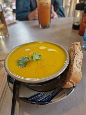 My favorite pumpkin soup 🍲 at Thong Dong Vegan Kitchen & Cafe in Lao Cai