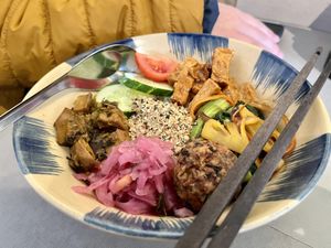 Colourful rice   at Thong Dong Vegan Kitchen & Cafe in Lao Cai