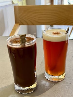 Hot chocolate and creamy black tea   at Thong Dong Vegan Kitchen & Cafe in Lao Cai