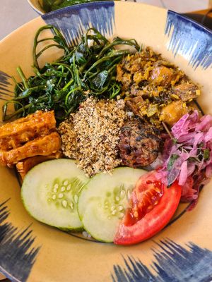 Rice bowl at Thong Dong Vegan Kitchen & Cafe in Lao Cai