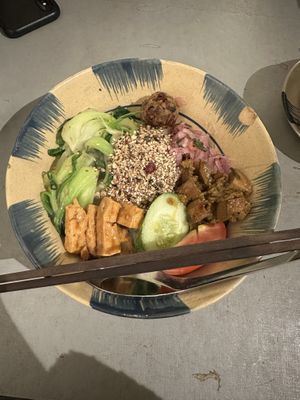 Colourful rice  at Thong Dong Vegan Kitchen & Cafe in Lao Cai