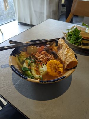 Noodle soup at Thong Dong Vegan Kitchen & Cafe in Lao Cai