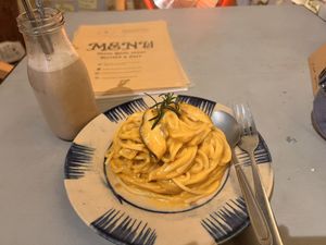 Pumpkin spaghetti  at Thong Dong Vegan Kitchen & Cafe in Lao Cai