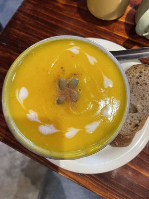 Pumpkin soup   at Thong Dong Vegan Kitchen & Cafe in Lao Cai