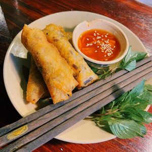 Spring rolls  at Thong Dong Vegan Kitchen & Cafe in Lao Cai