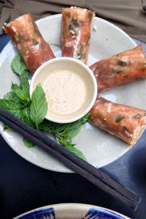 Summer roll at Thong Dong Vegan Kitchen & Cafe in Lao Cai