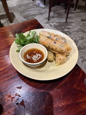 Fried spring rolls   at Thong Dong Vegan Kitchen & Cafe in Lao Cai
