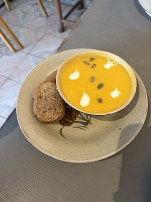 Pumpkin soup  at Thong Dong Vegan Kitchen & Cafe in Lao Cai