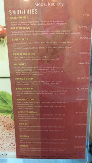  at Thymos Healthy Drinks Bar in Istanbul