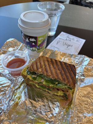 The Vegan breakfast sandwich   at Wild Oats Bakery and Cafe in Brunswick