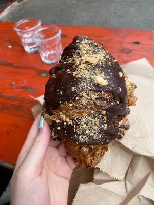 Snickers croissant  at Lovely Rita's Bakehouse in Sheffield