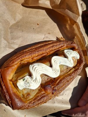 April 2026 - Potato gratin Danish with dill whipped cream cheese at Lovely Rita's Bakehouse in Sheffield