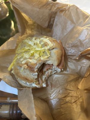 Vegan bacon and egg  at Next Door Baker by Kegarmo in South West London