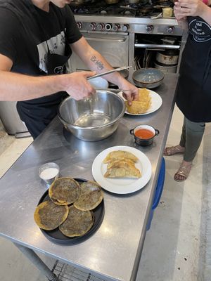Vegan empanadas infront  at Merida Santiago Hotel Boutique in Merida