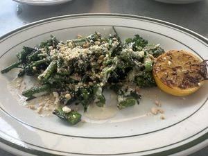 Broccolini with cashew cream saucee  at Jay Luigi in St Petersburg