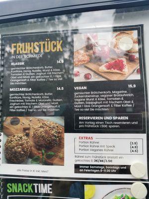 Vegan Breakfast menue at Café & Bistro zur Schmiede in Simmerath