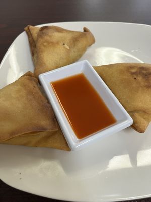 Lentil sambussas  at Ethio Beans Ethiopian Restaurant and Cafe in Carol Stream