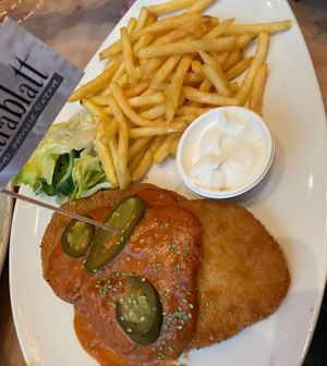 Vegan schnitzel at Cafe Extrablatt in Vreden