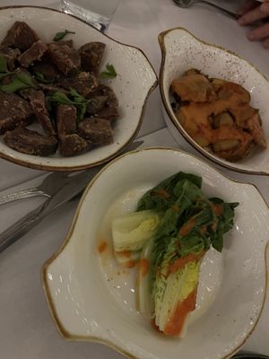 Fried Beets, Gem Lettuce, and Salt-Crusted Potatoes   at Summer Salt in Avalon