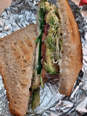 Veggie avocado sandwich at Vickie's Veggie Table in Biddeford