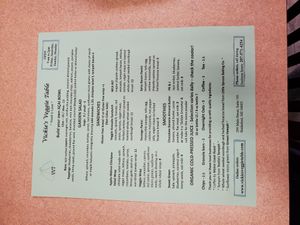 Menu at Vickie's Veggie Table in Biddeford