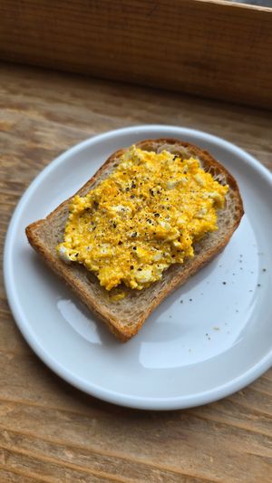 Egg open face sammy at COYOTE in Kyoto