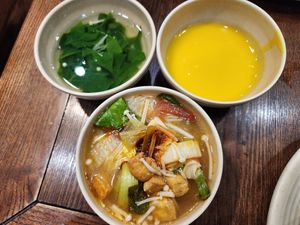 Thai styled noodles and pumpkin soup etc were greatt at Haan Vegan - Buffet Chay in Hanoi