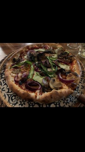 Vegan vegetable pizza   at Pizza West in Whitby