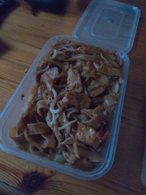 Chicken noodle at Wawin Vegan Chinese in Sheffield