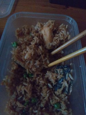 Fish rice at Wawin Vegan Chinese in Sheffield