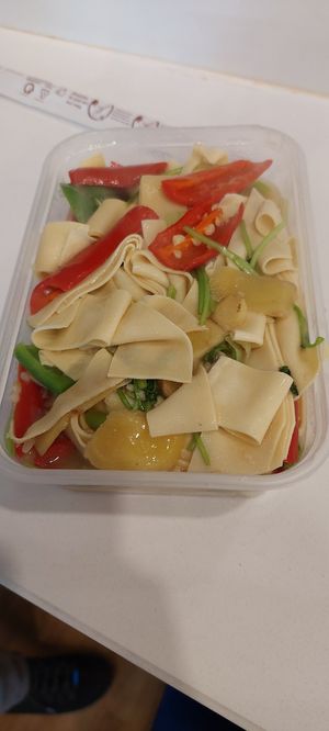 spicy chilli bean curd sheets at Wawin Vegan Chinese in Sheffield