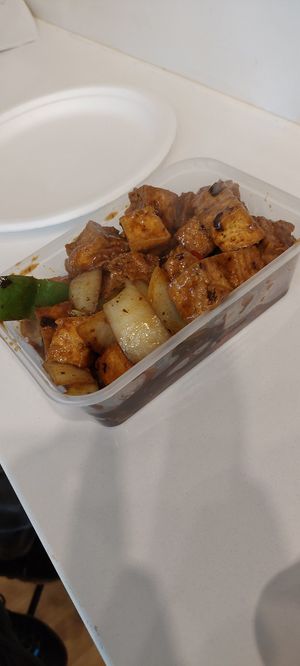 black bean tofu at Wawin Vegan Chinese in Sheffield