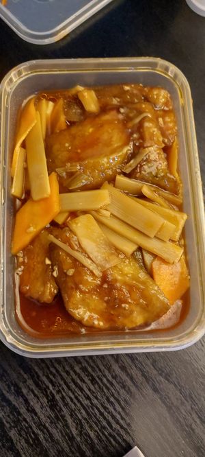 Braised aubegines at Wawin Vegan Chinese in Sheffield