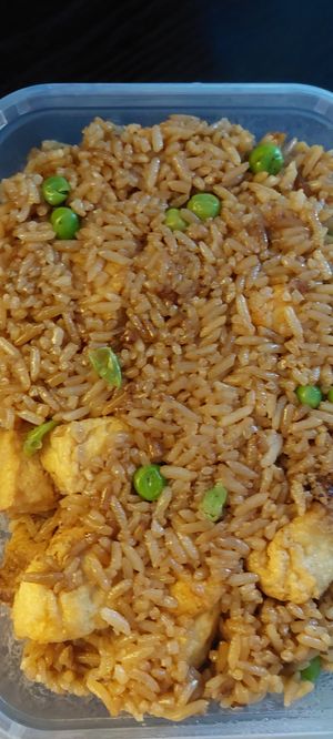 Tofu fried rice at Wawin Vegan Chinese in Sheffield