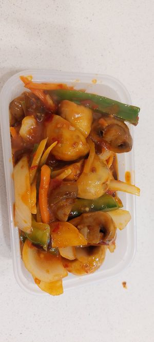 Mushroom sezhuan at Wawin Vegan Chinese in Sheffield