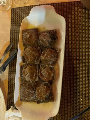 Tofu/mushroom ravioli with olive oil sage garlic saucee  at Dolce Italia in Colombo