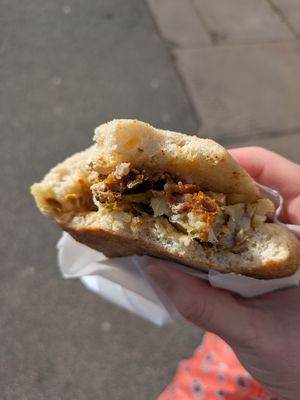 Cauliflower and bahji sandwich at Forge Bakehouse in Sheffield