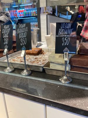 some clearly labelled vegan pastries lived here at AMS - Stach in Schiphol