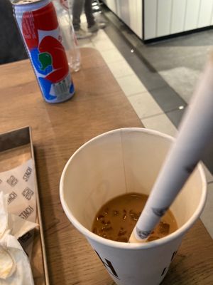 iced oat milk latte :) at AMS - Stach in Schiphol