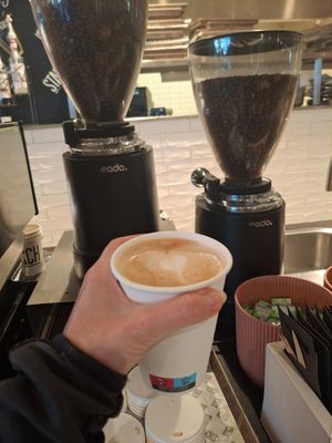 Cappuccino soymilk at AMS - Stach in Schiphol