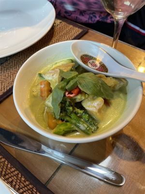 Veggie green curry   at High Flatts Touch of Thai in Huddersfield