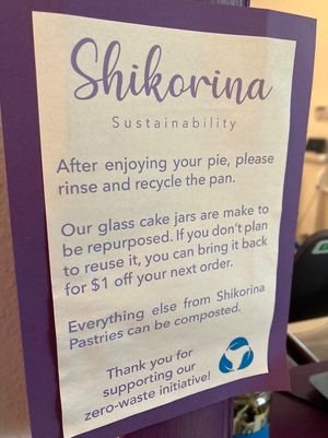 Information board at Shikorina Bakeshop & Cafe in Seattle