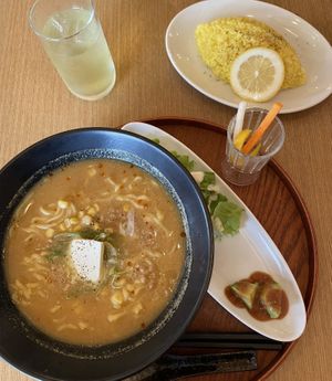 Miso ramen with lemon rice was nice🌿  at Rice Cuisine Suya - 米粉食堂S⊇YA in Yokohama