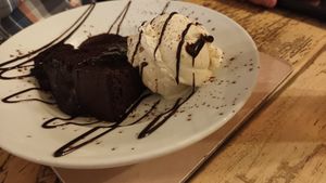 Vegan chocolate cake at The Seabirds Inn in Bridlington