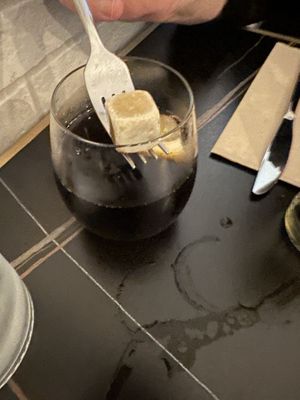 These were marble ice cubes they gave us for a soda - we could not figure out what these were  at Pizzeria Km0 in Valencia