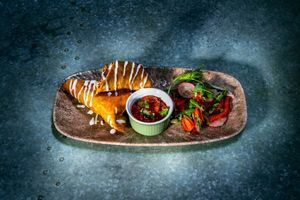 Spicy Chickn Chimichanga at Odd Frog in Barrow-in-furness