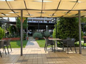 Outdoor seating area.  at Millennium in Tushemisht