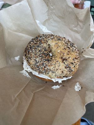 Cream cheese everything bagel   at Kitchen Mouse the Bakery in Los Angeles