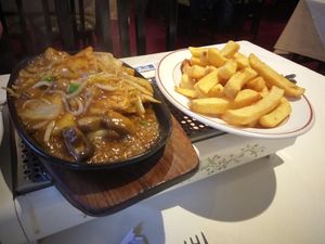 Satay tofu and veg and chips at Phoenix Cantonese in Lincoln