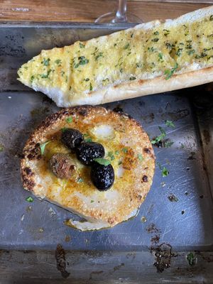Starter: Baked feta cheese & garlic bread (VEGAN)  at The Forge in Douglas